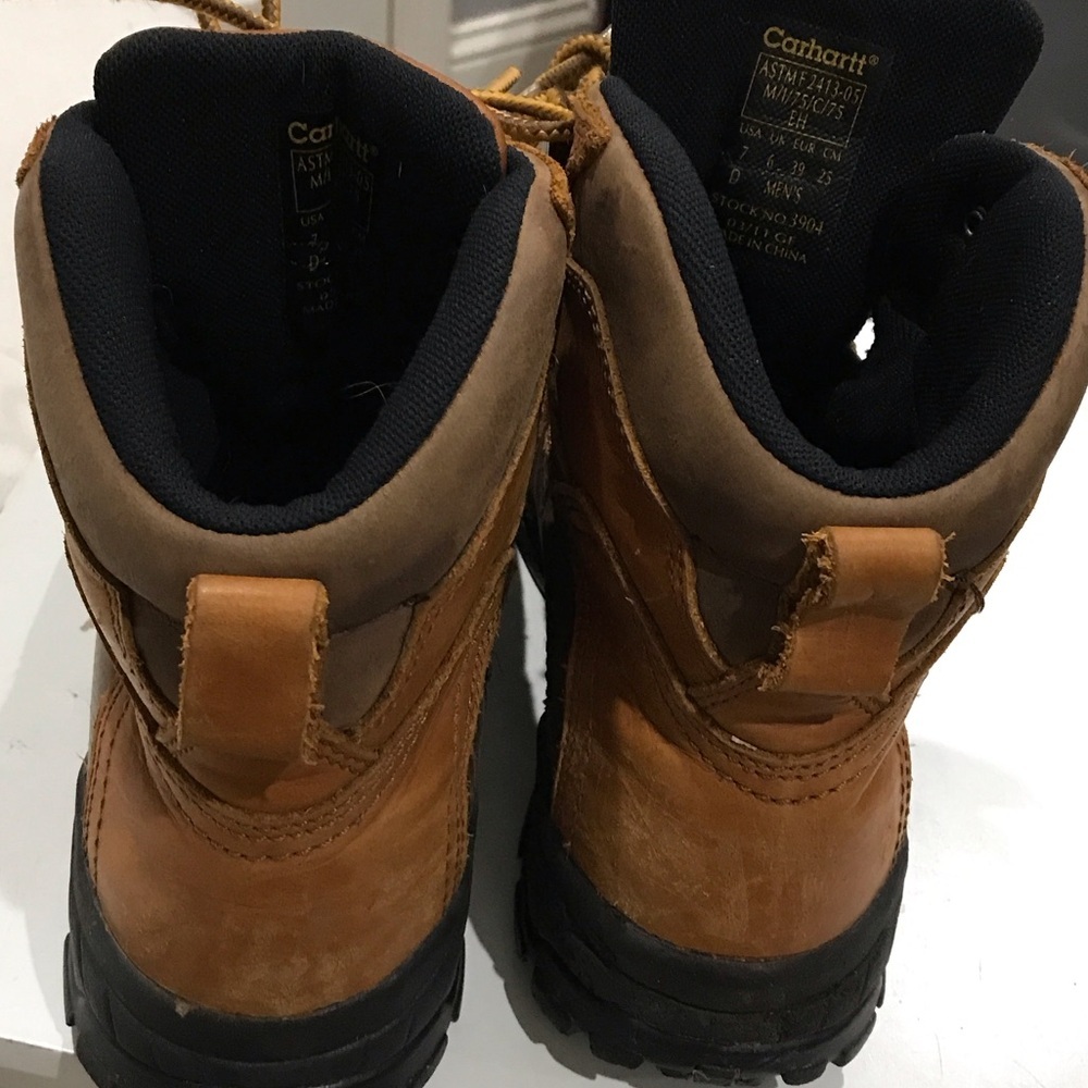 Carhartt Men's Brown and Tan waterproof steel toed Leather Boots - Picture 8 of 12